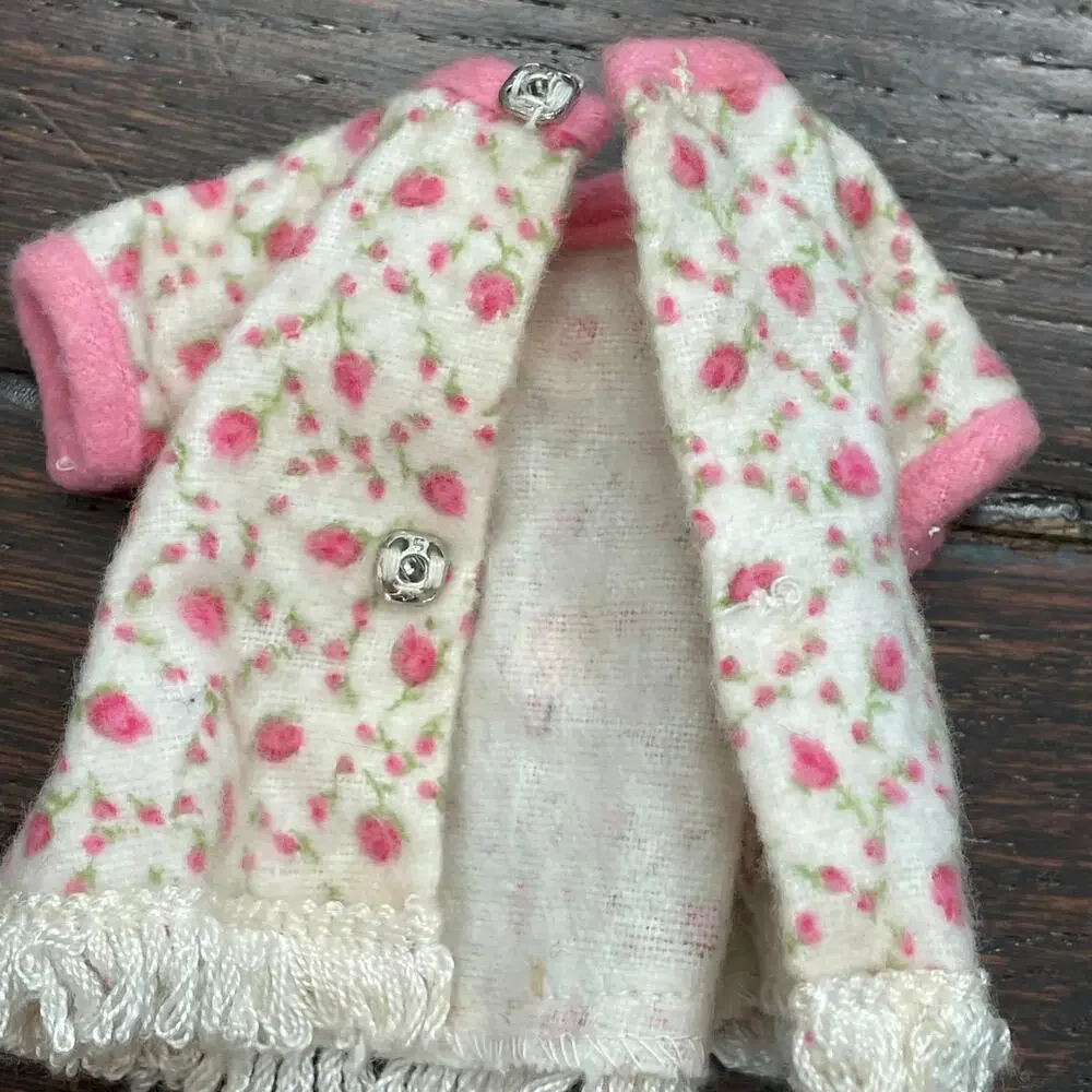 Vintage Tammy Family Doll Clothes 9403 Bed Time Fringed Pajamas Pink & Shoes